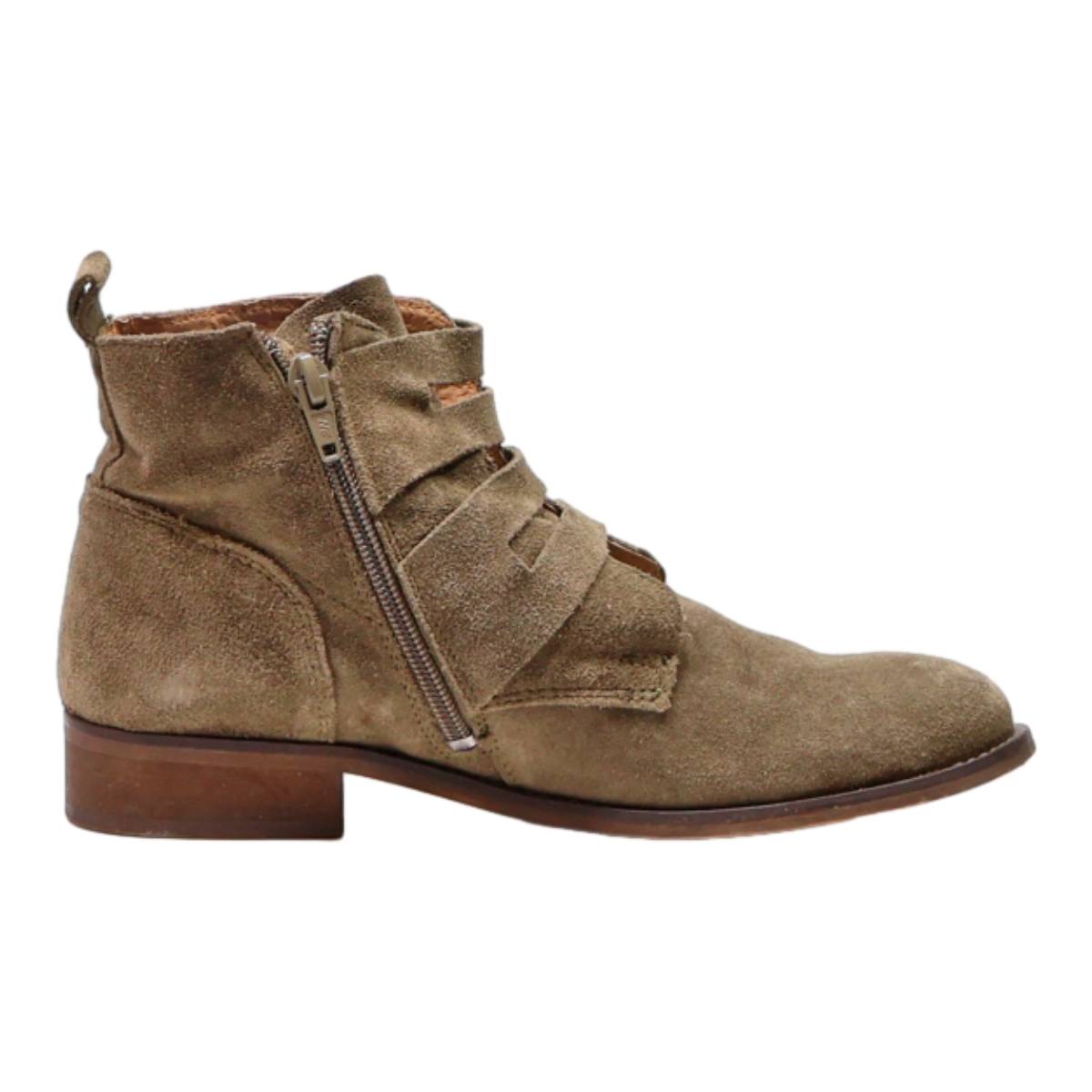OXMOX Ankle Boots Brown Leather Womens UK 7