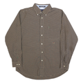 TOMMY HILFIGER Mens Brown Check Shirt L Button-Down Collar Long Sleeve Casual