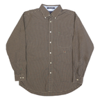 TOMMY HILFIGER Mens Brown Check Shirt L Button-Down Collar Long Sleeve Casual