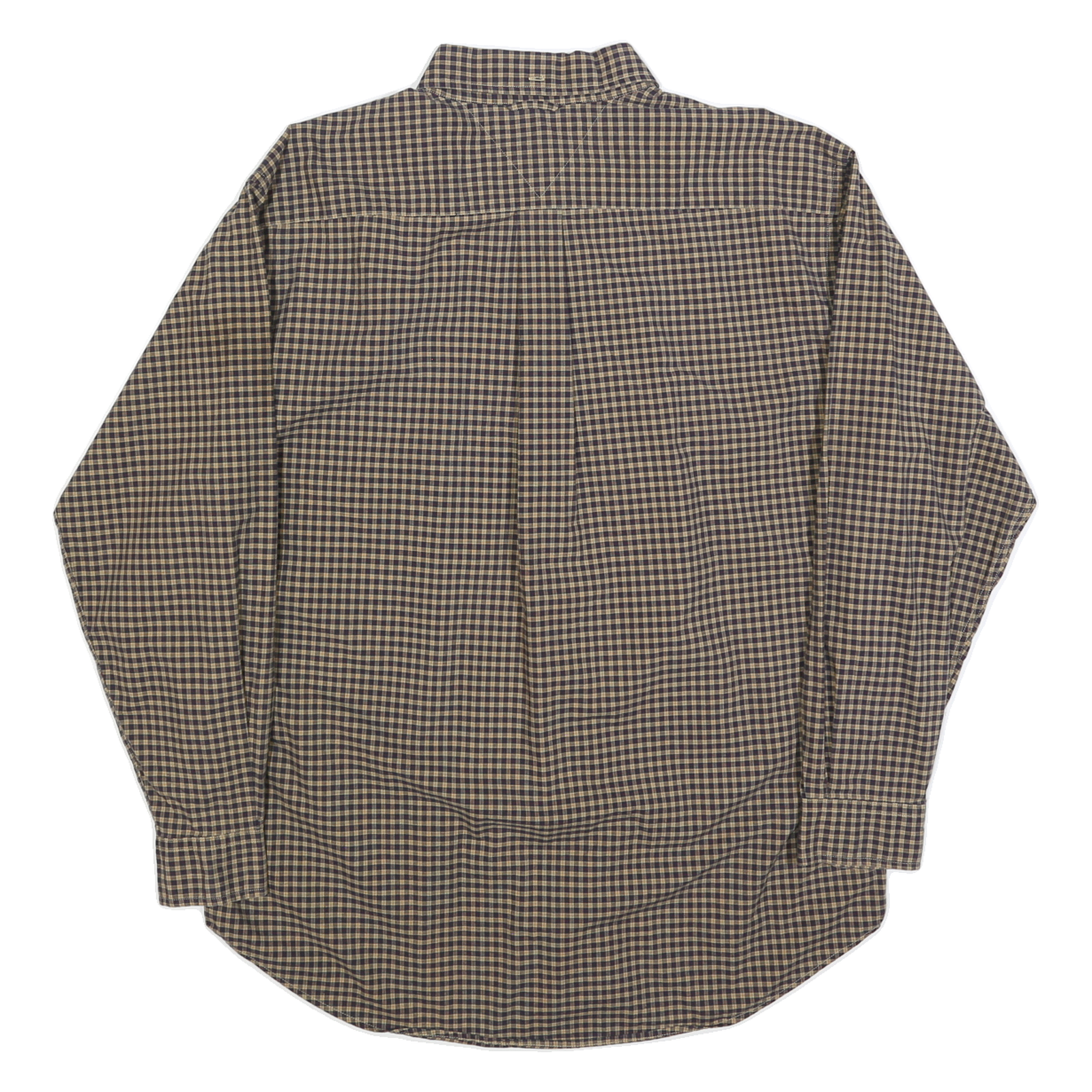 TOMMY HILFIGER Mens Brown Check Shirt L Button-Down Collar Long Sleeve Casual