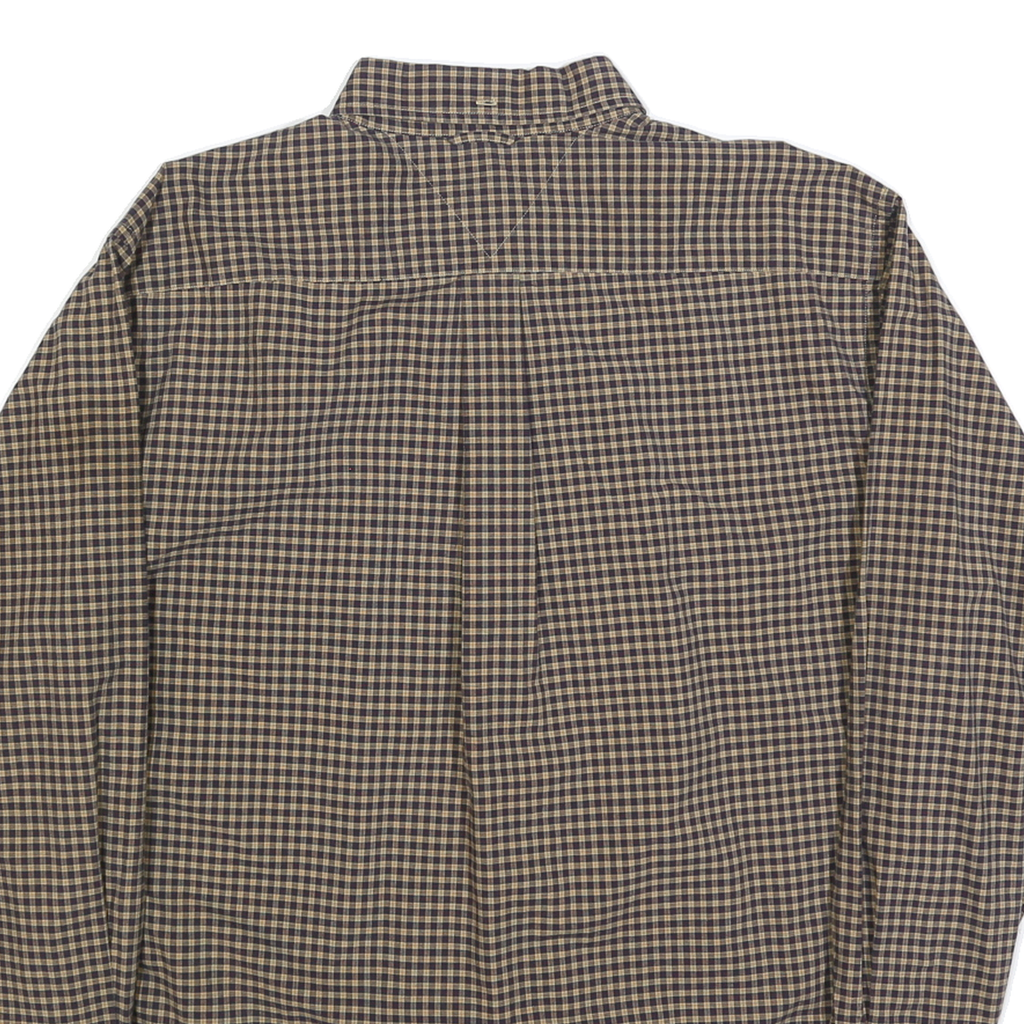 TOMMY HILFIGER Mens Brown Check Shirt L Button-Down Collar Long Sleeve Casual