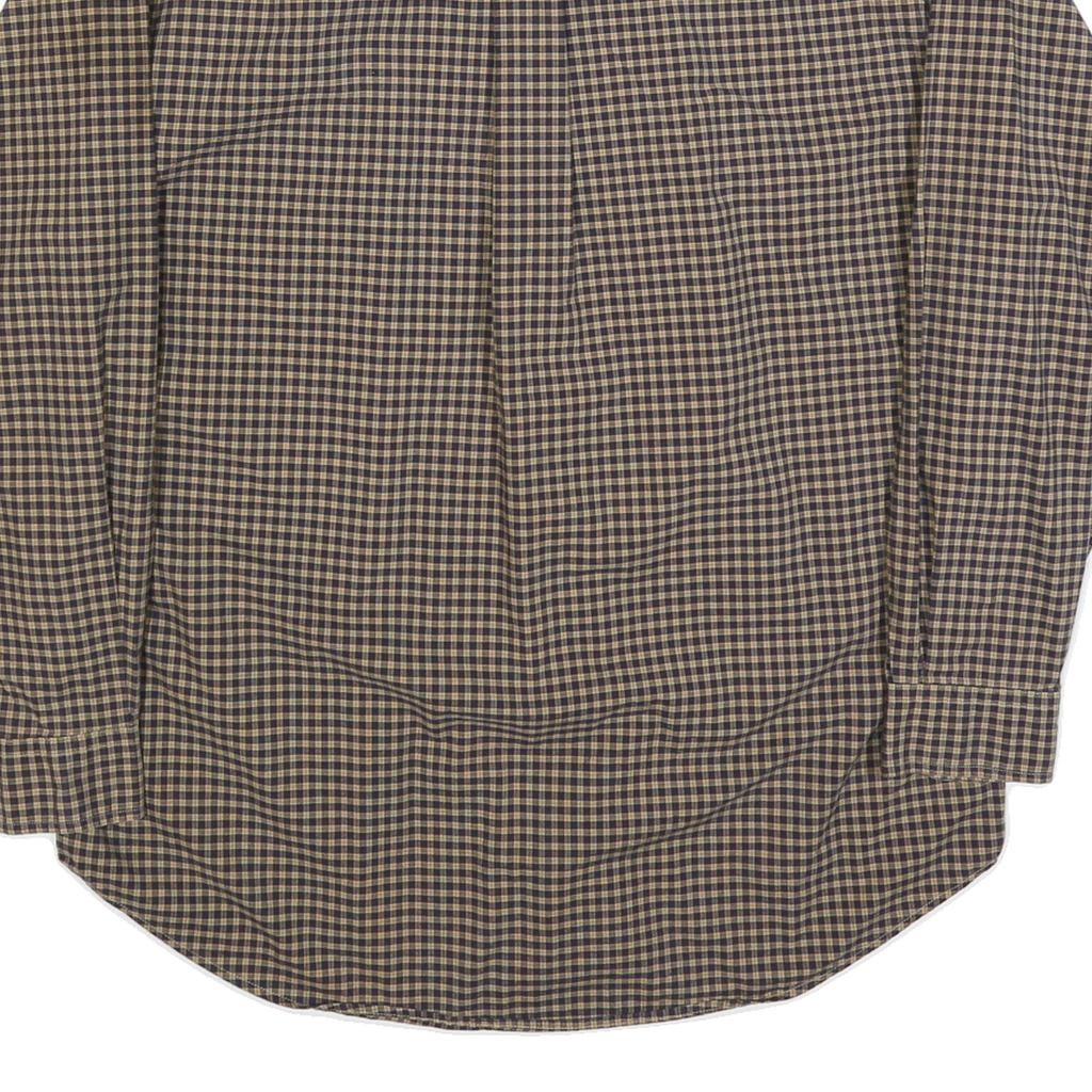 TOMMY HILFIGER Mens Brown Check Shirt L Button-Down Collar Long Sleeve Casual