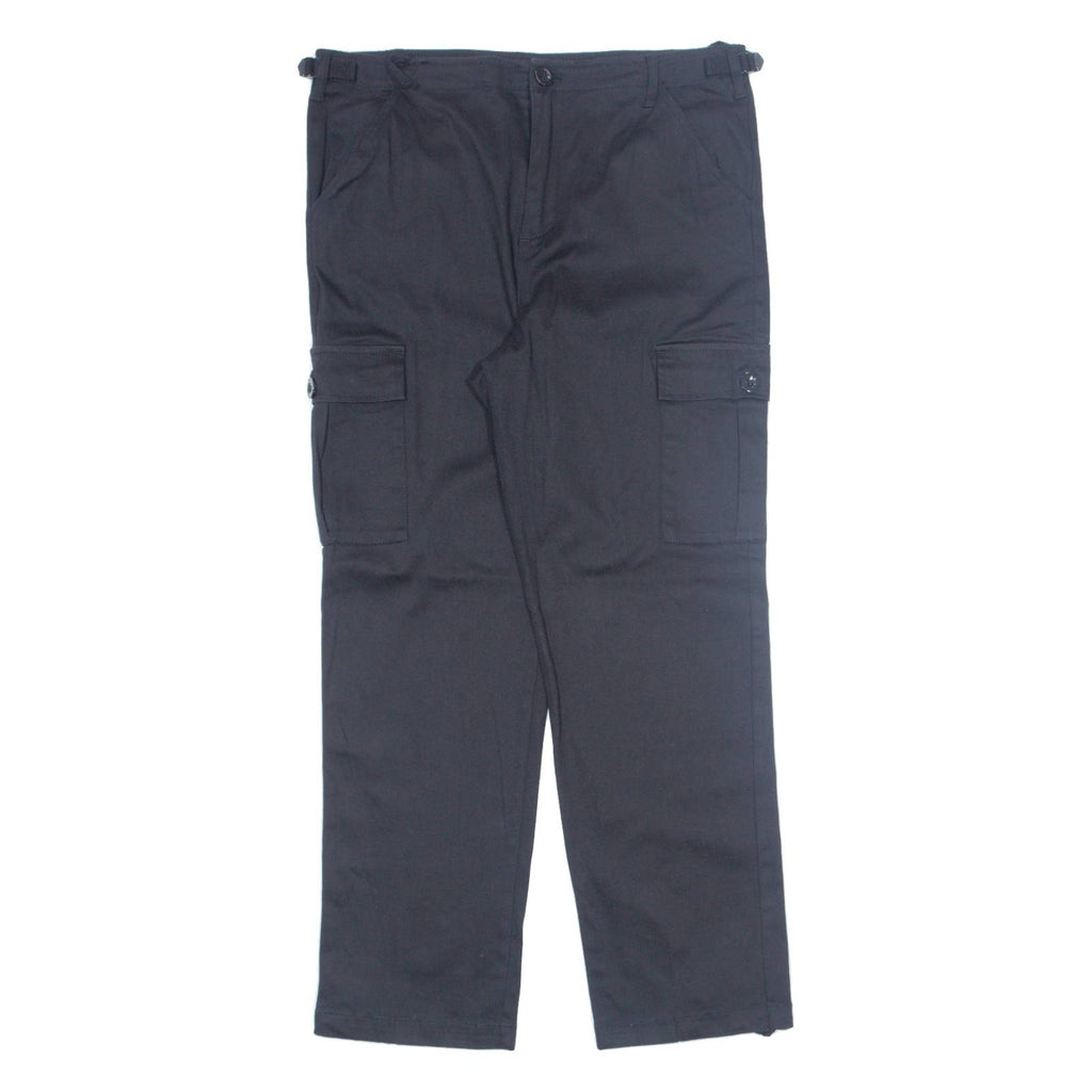 LA SHADY Cargo Womens Trousers Black Regular Tapered W32 L38