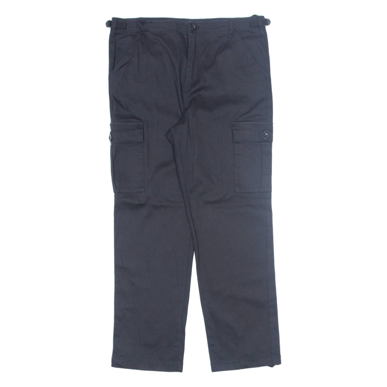 LA SHADY Cargo Womens Trousers Black Regular Tapered W32 L38