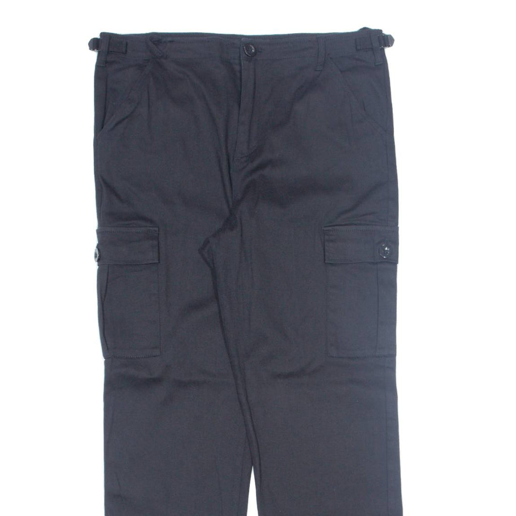 LA SHADY Cargo Womens Trousers Black Regular Tapered W32 L38