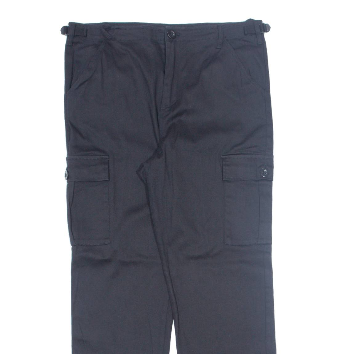 LA SHADY Cargo Womens Trousers Black Regular Tapered W32 L38
