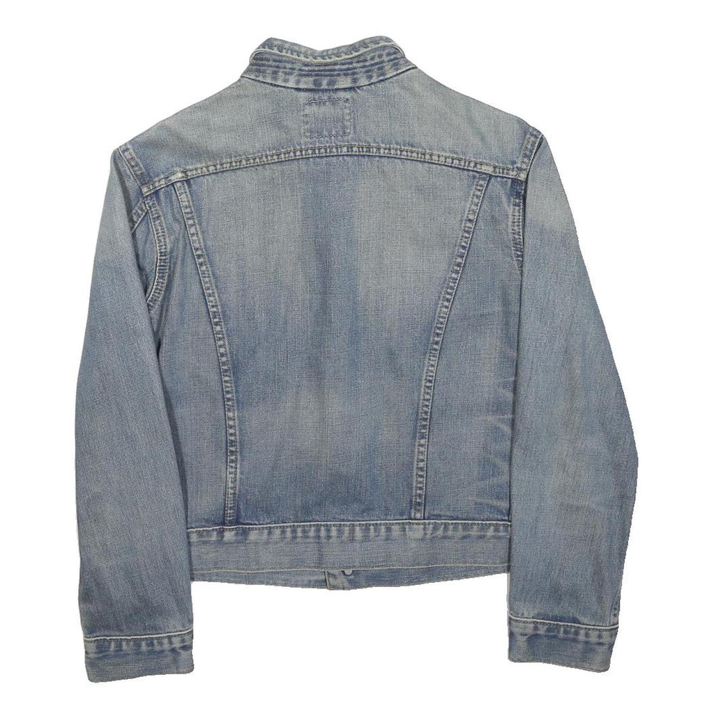LEE Womens Blue Denim Button Jacket L Woven Classic Casual Lightweight