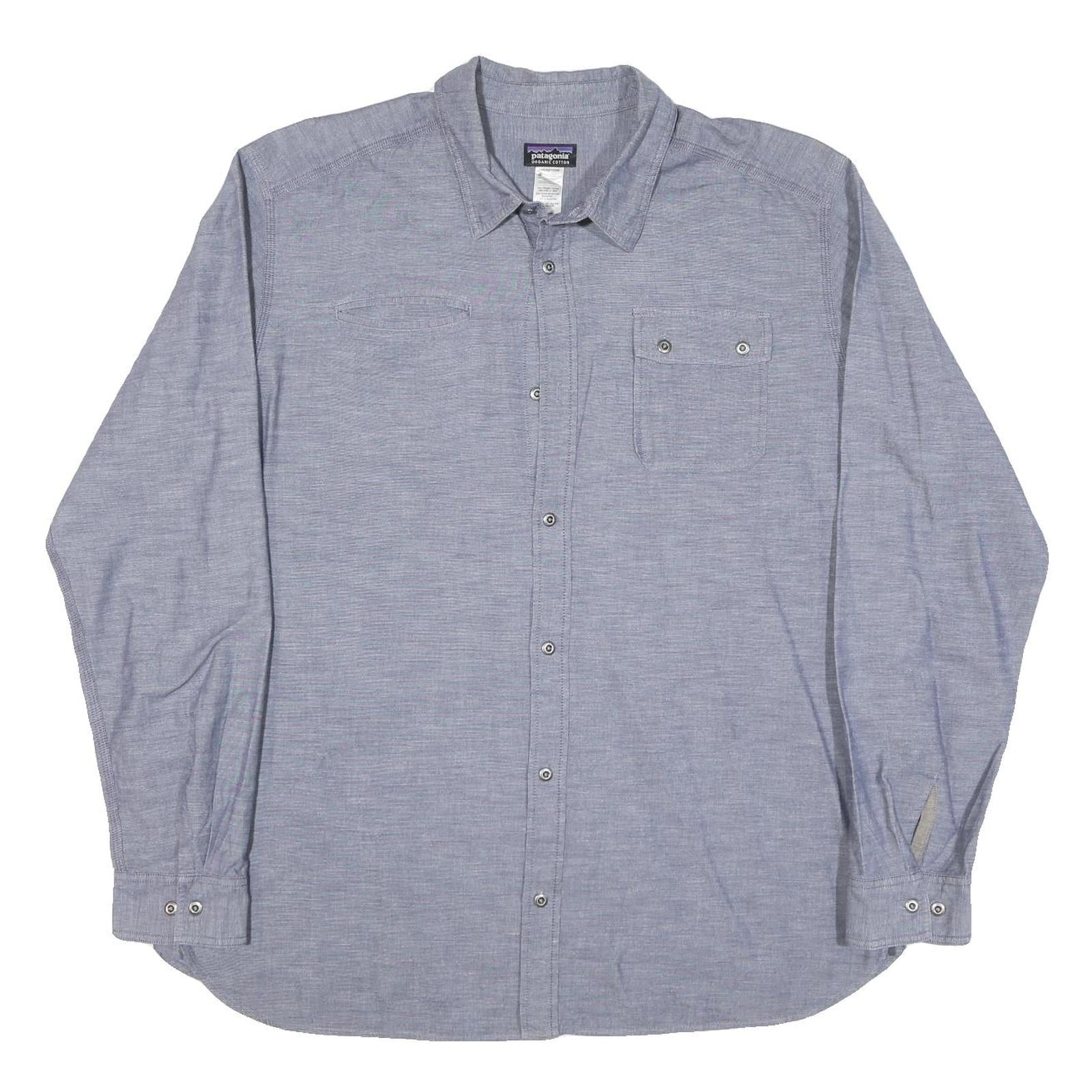 PATAGONIA Mens Blue Shirt 2XL Cotton Blend Long Sleeve Casual Workwear