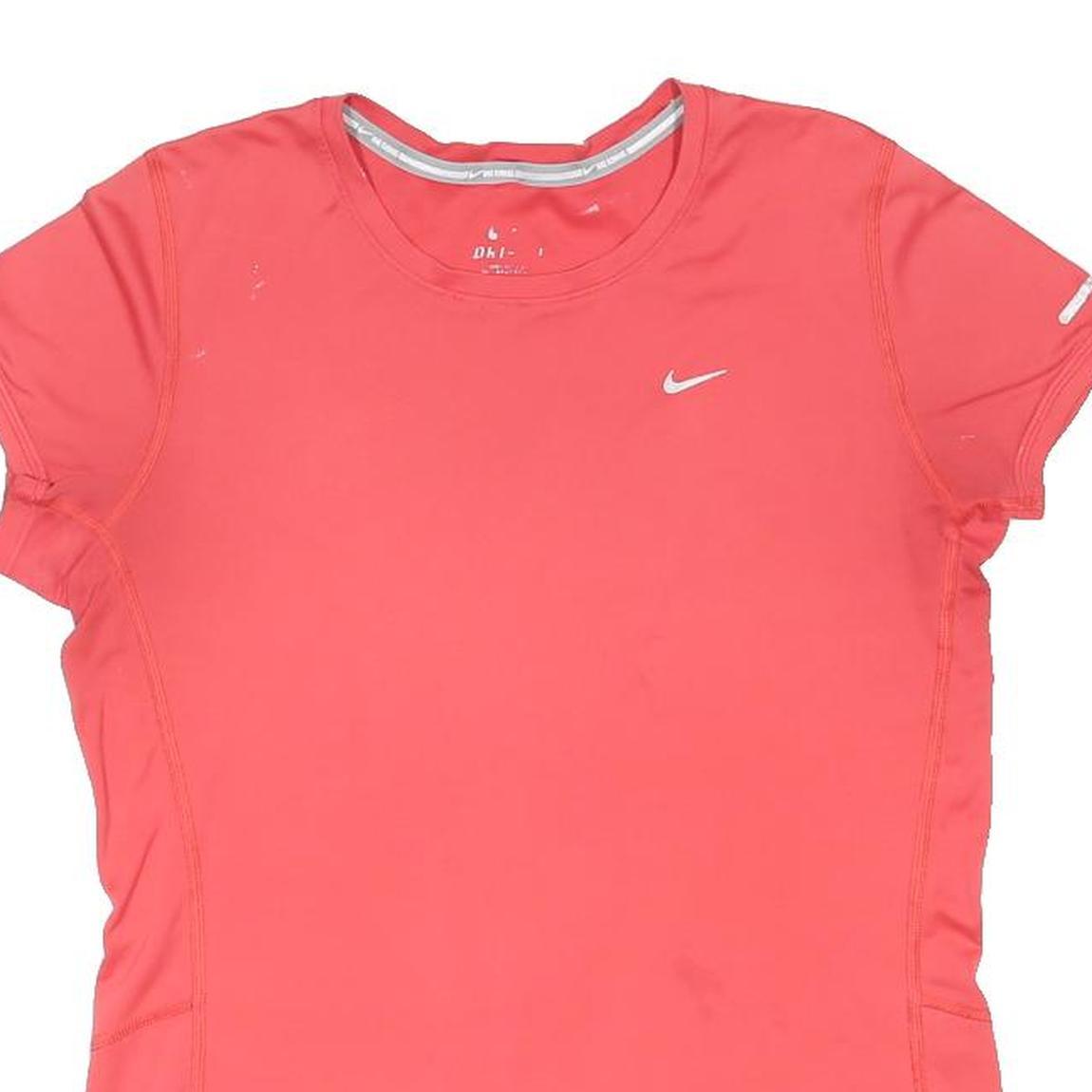 NIKE Womens Red Modern T-Shirt M Short Sleeve Round Neck Sportswear Activewear
