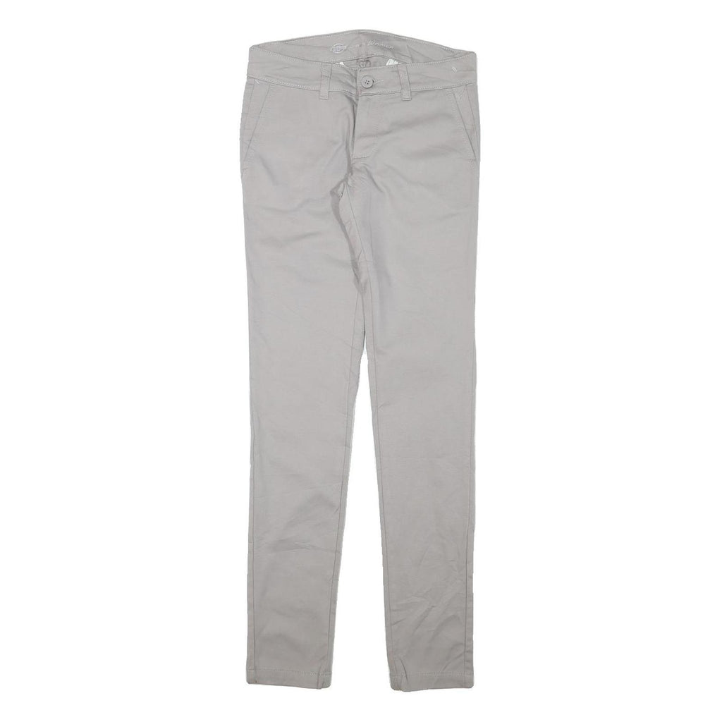 DICKIES Womens Slim Beige Cotton Blend Slim Leg Trousers W27 L31 Workwear Casual