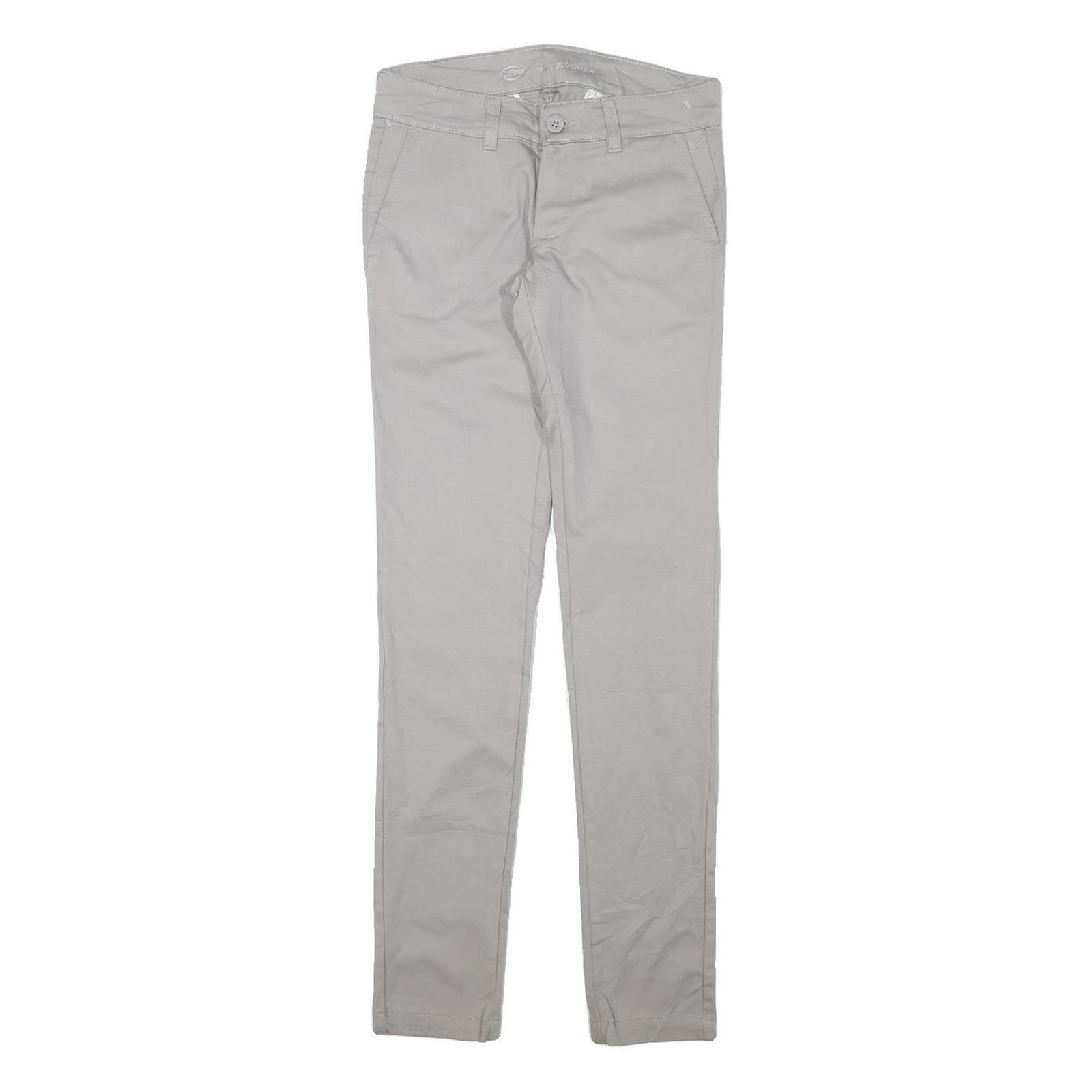 DICKIES Womens Slim Beige Cotton Blend Slim Leg Trousers W27 L31 Workwear Casual