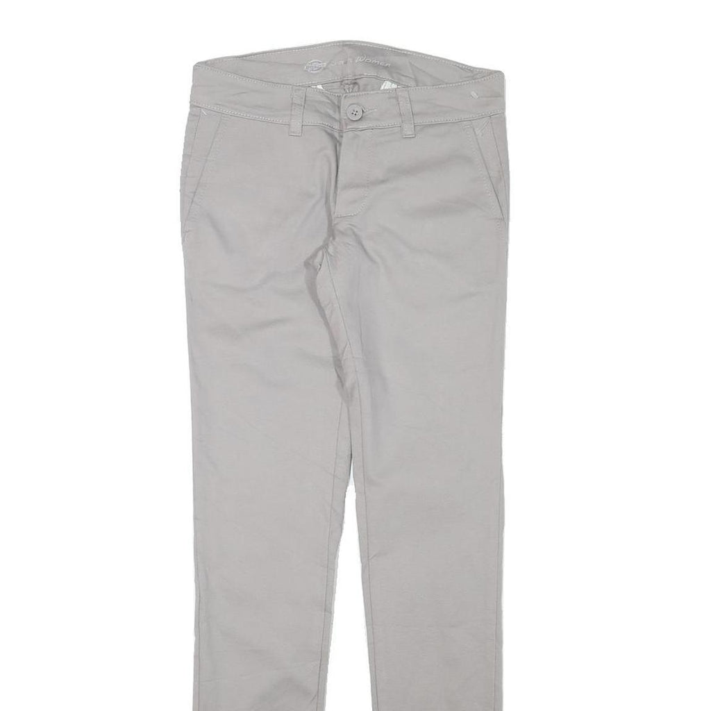 DICKIES Womens Slim Beige Cotton Blend Slim Leg Trousers W27 L31 Workwear Casual