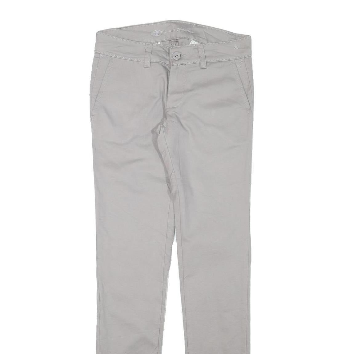 DICKIES Womens Slim Beige Cotton Blend Slim Leg Trousers W27 L31 Workwear Casual