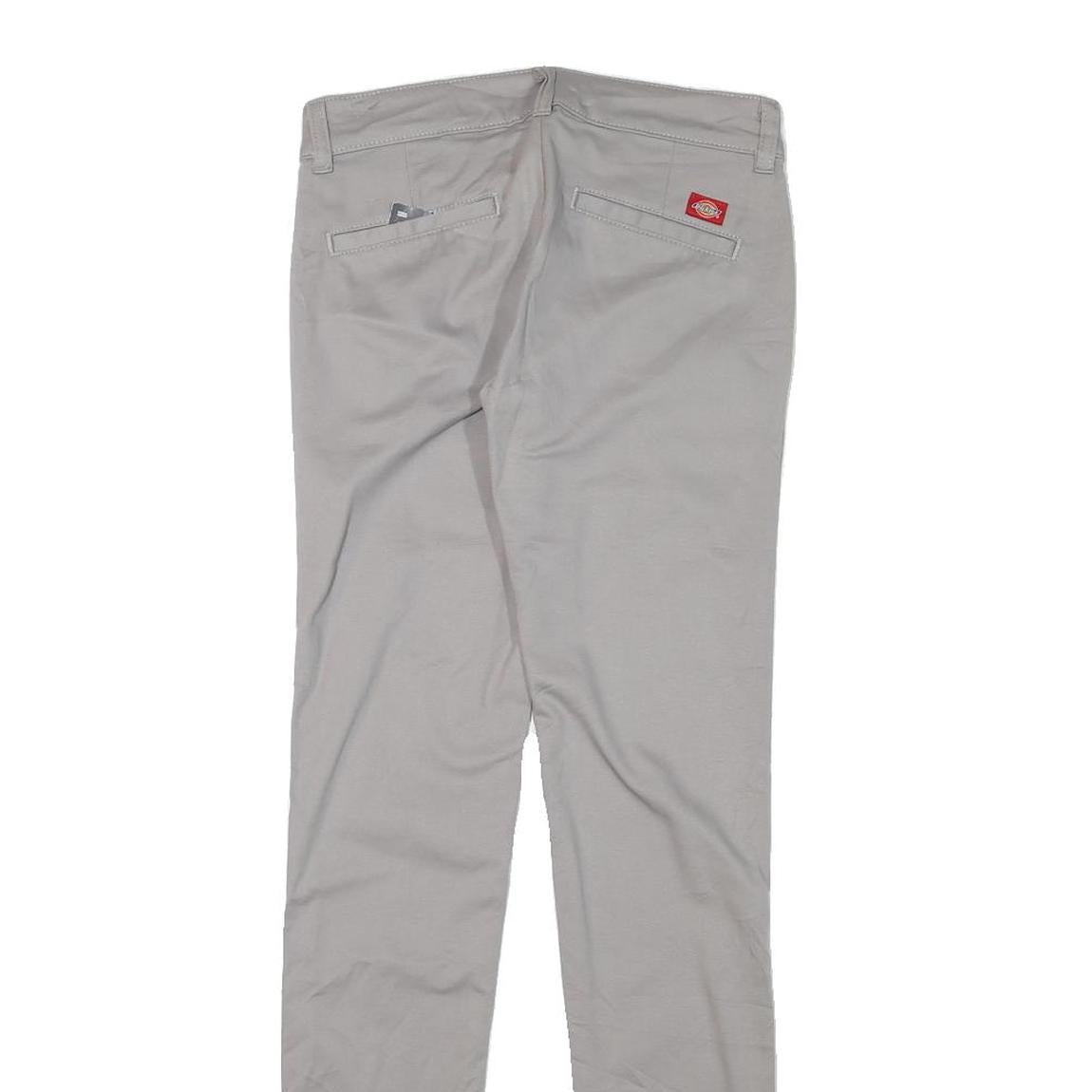 DICKIES Womens Slim Beige Cotton Blend Slim Leg Trousers W27 L31 Workwear Casual