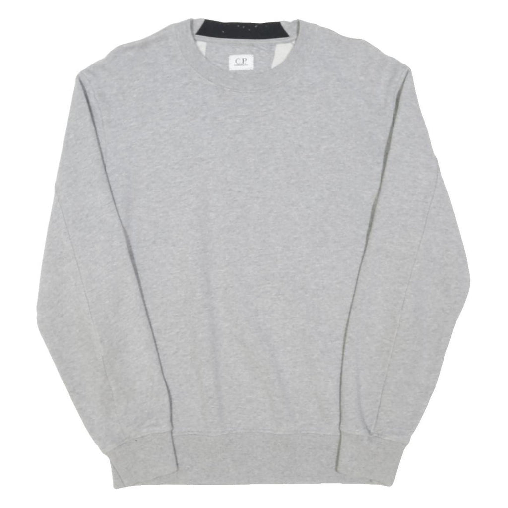 C.P. COMPANY Mens Grey Crew Neck Sweatshirt S Cotton Blend Long Sleeve Pullover