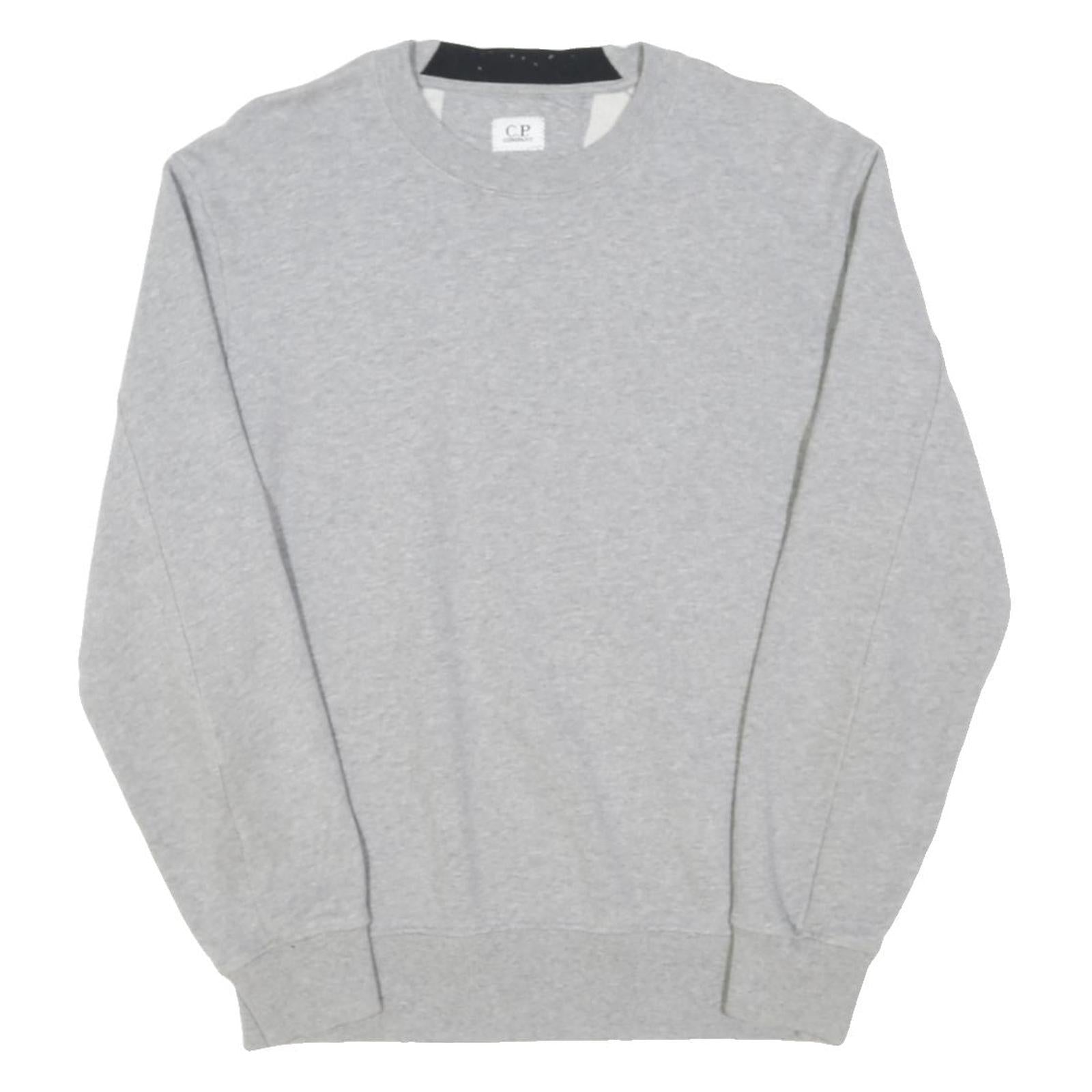 C.P. COMPANY Mens Grey Crew Neck Sweatshirt S Cotton Blend Long Sleeve Pullover