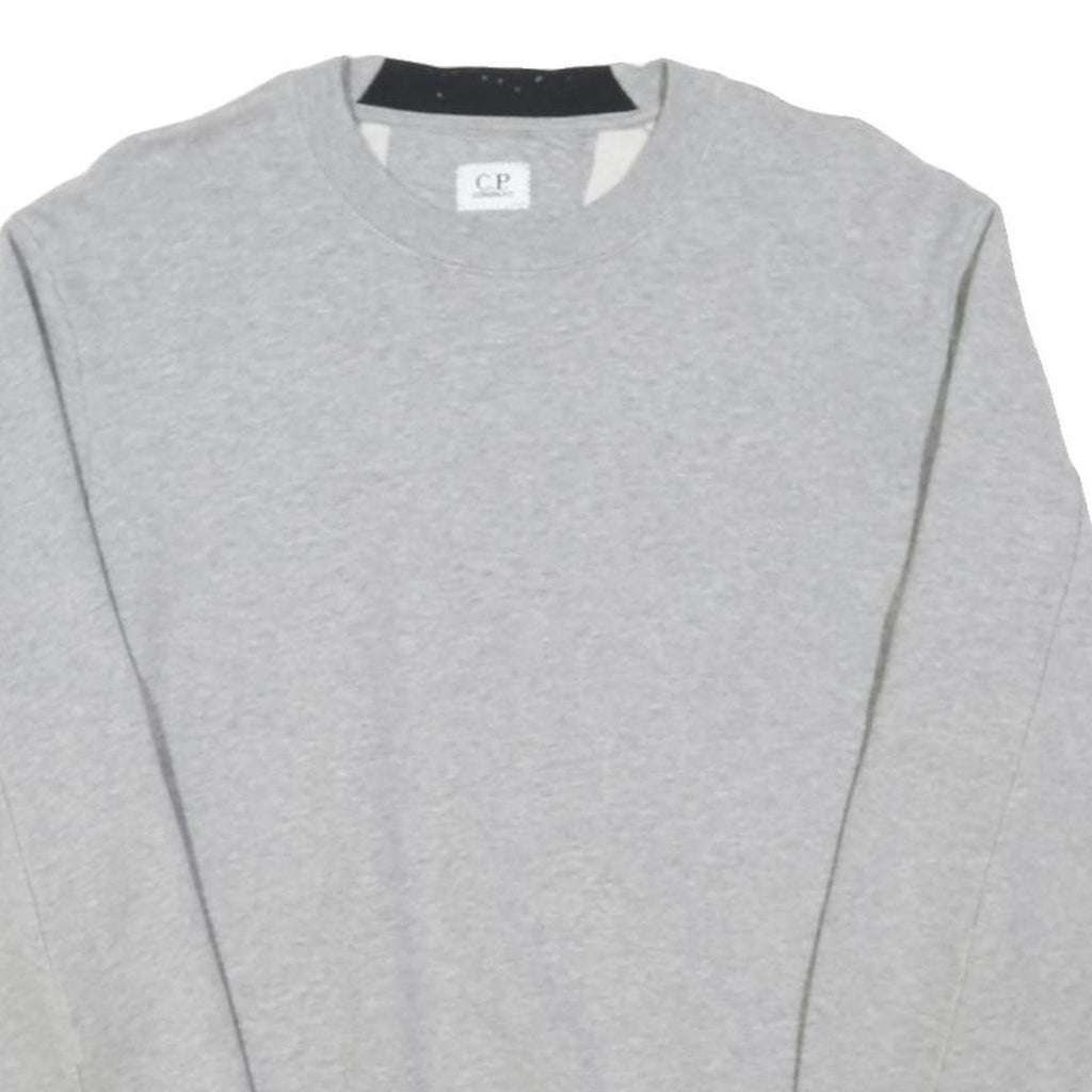 C.P. COMPANY Mens Grey Crew Neck Sweatshirt S Cotton Blend Long Sleeve Pullover
