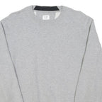 C.P. COMPANY Mens Grey Crew Neck Sweatshirt S Cotton Blend Long Sleeve Pullover