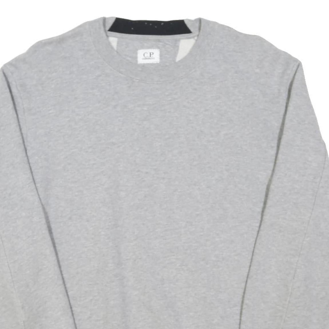 C.P. COMPANY Mens Grey Crew Neck Sweatshirt S Cotton Blend Long Sleeve Pullover