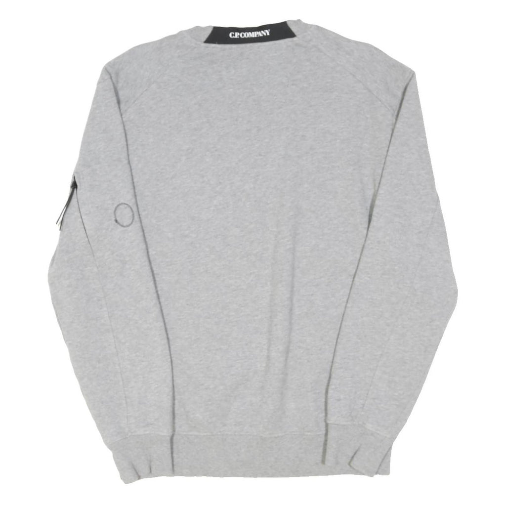 C.P. COMPANY Mens Grey Crew Neck Sweatshirt S Cotton Blend Long Sleeve Pullover