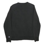 CHAMPION Mens Black Crew Neck S Cotton Blend Pullover Sweatshirt Logo