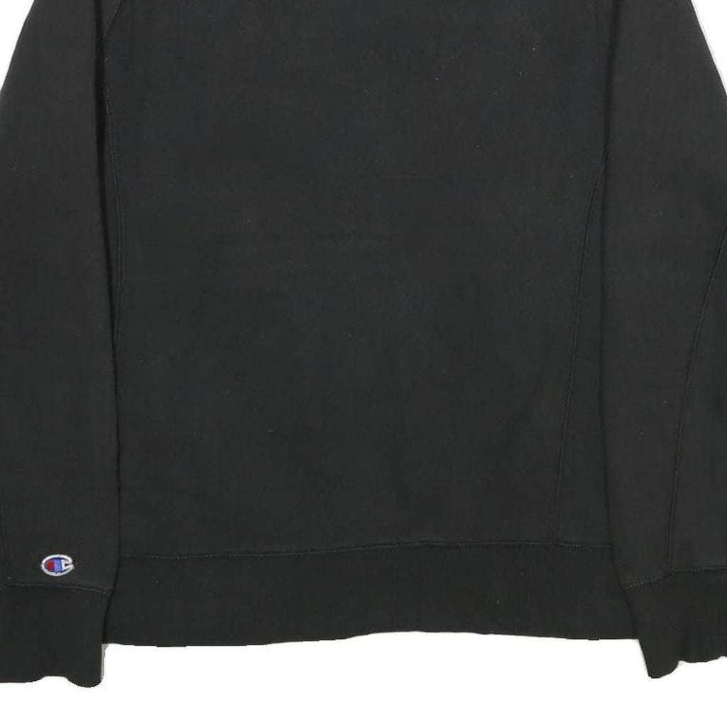 CHAMPION Mens Black Crew Neck S Cotton Blend Pullover Sweatshirt Logo