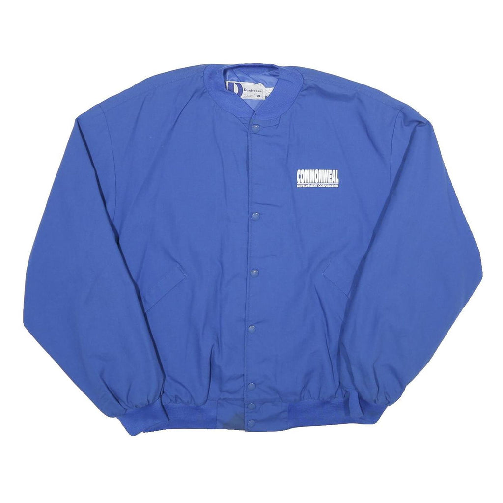 DUNBROOKE Mens Blue Cotton Blend Button Jacket XL Plain Classic Casual