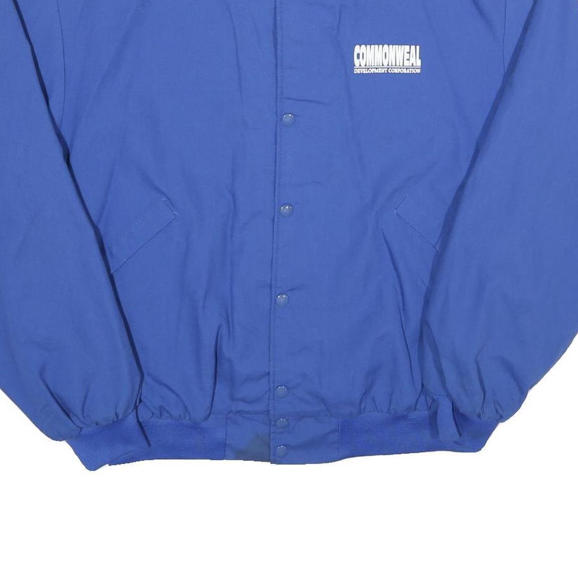 DUNBROOKE Mens Blue Cotton Blend Button Jacket XL Plain Classic Casual