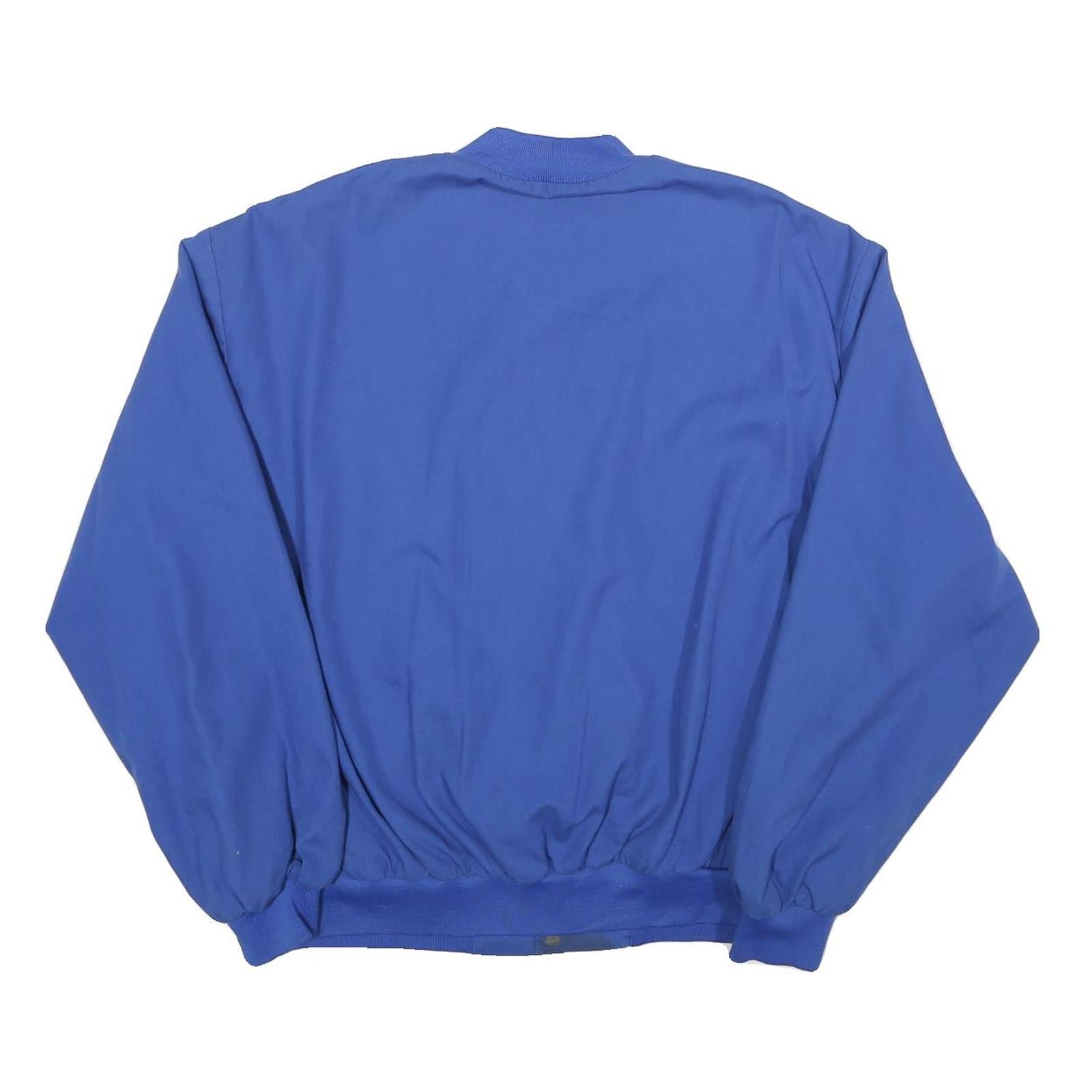 DUNBROOKE Mens Blue Cotton Blend Button Jacket XL Plain Classic Casual