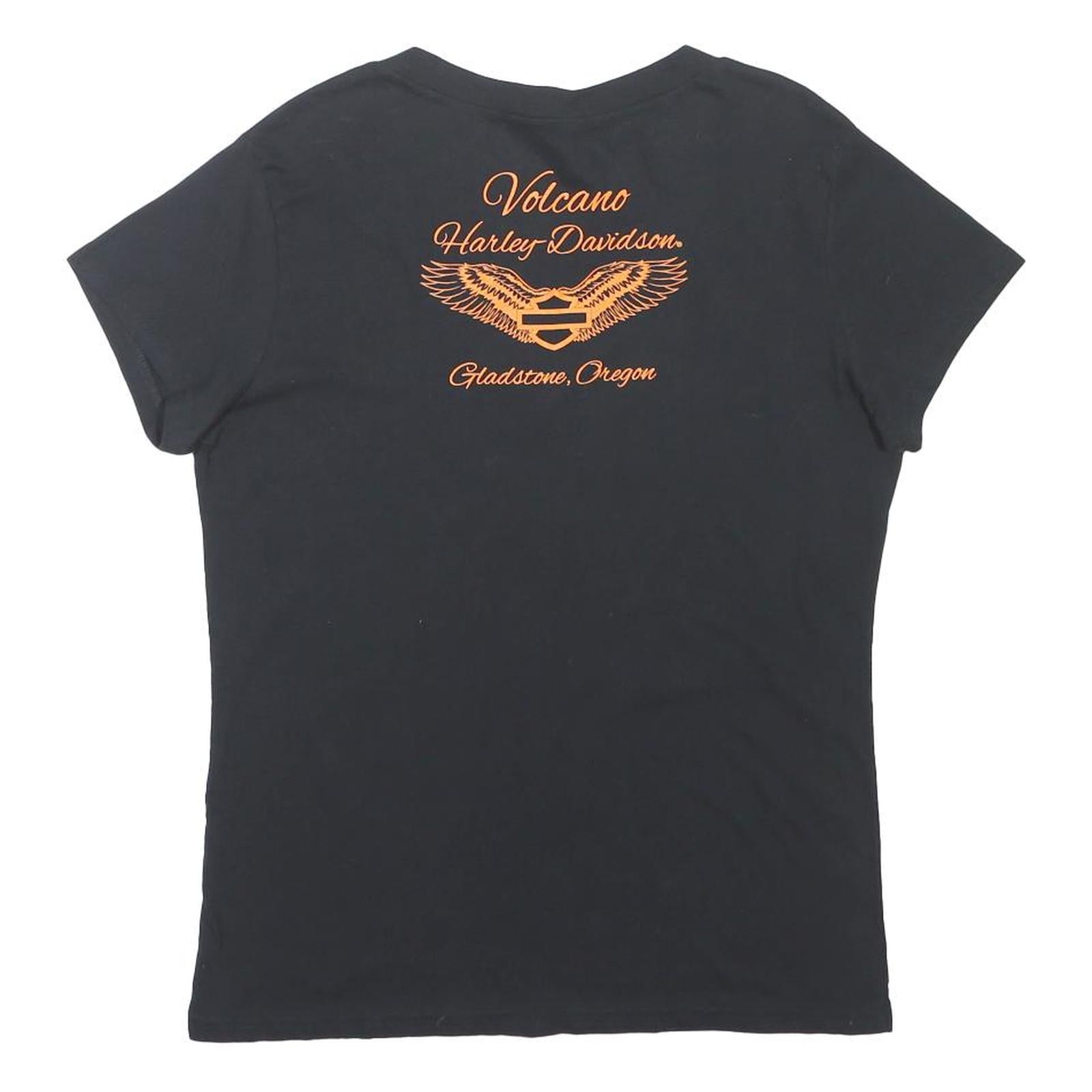 HARLEY DAVIDSON Womens Black Ride Free 2XL Short Sleeve V-Neck Cotton T-Shirt