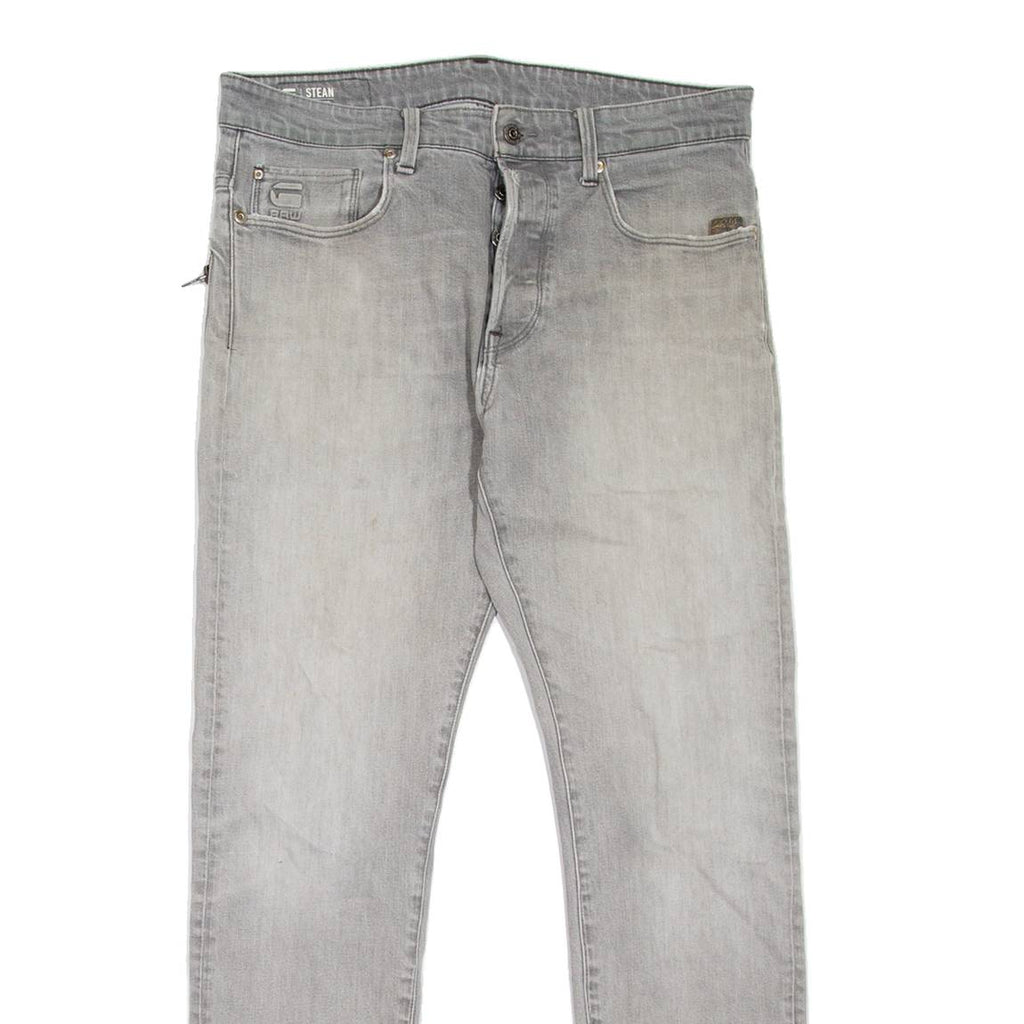 G-STAR Steam Mens Jeans Grey Regular Tapered Stone Wash W33 L32
