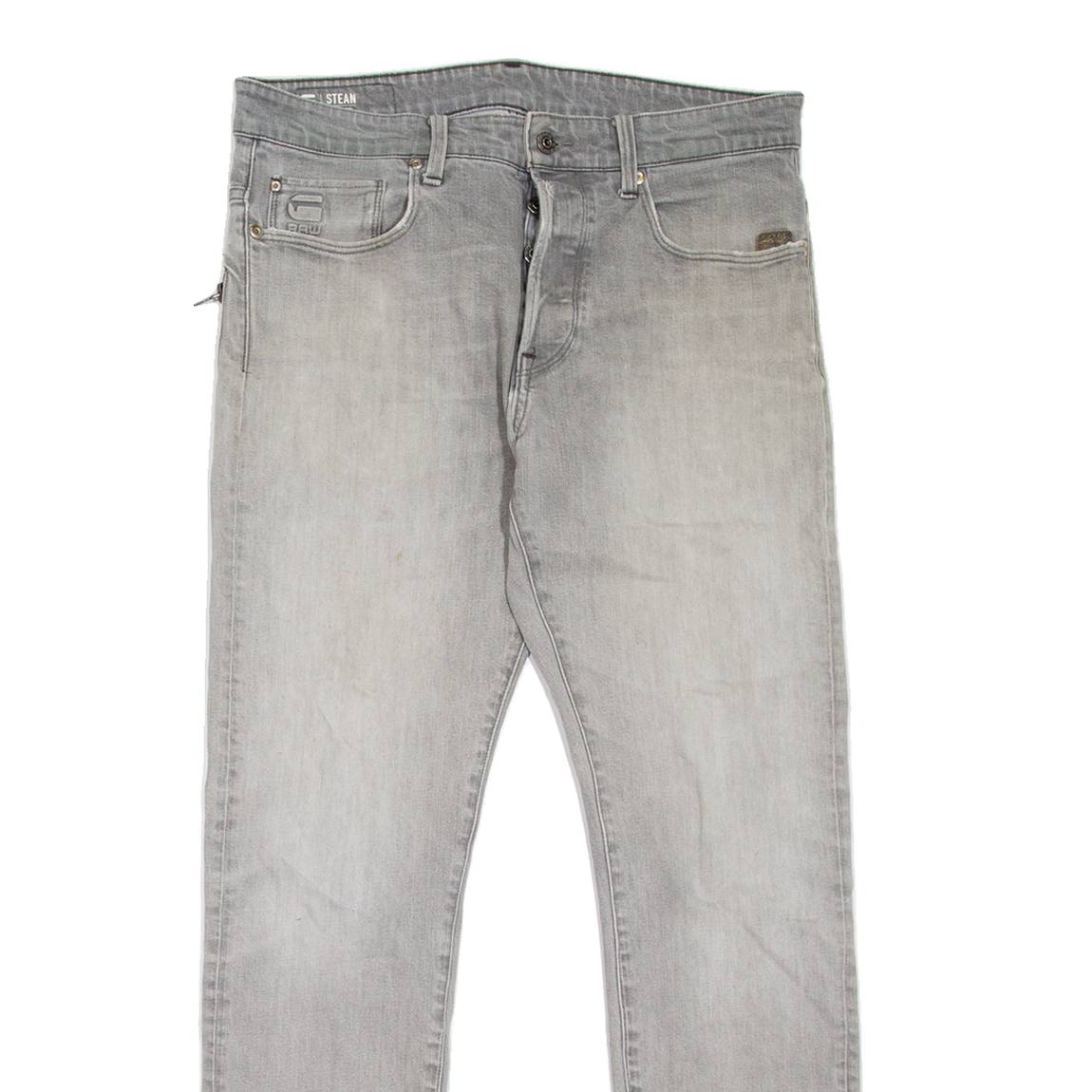 G-STAR Steam Mens Jeans Grey Regular Tapered Stone Wash W33 L32
