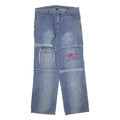 CODE JEANS Womens Denim Blue Relaxed Straight Cotton Blend W36 L32 Patch Pocket