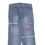 CODE JEANS Womens Denim Blue Relaxed Straight Cotton Blend W36 L32 Patch Pocket