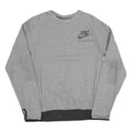 NIKE Mens Grey Cotton Blend Crew Neck Sweatshirt S Casual Sports Wear