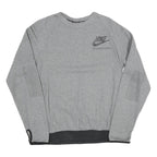 NIKE Mens Grey Cotton Blend Crew Neck Sweatshirt S Casual Sports Wear
