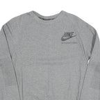 NIKE Mens Grey Cotton Blend Crew Neck Sweatshirt S Casual Sports Wear