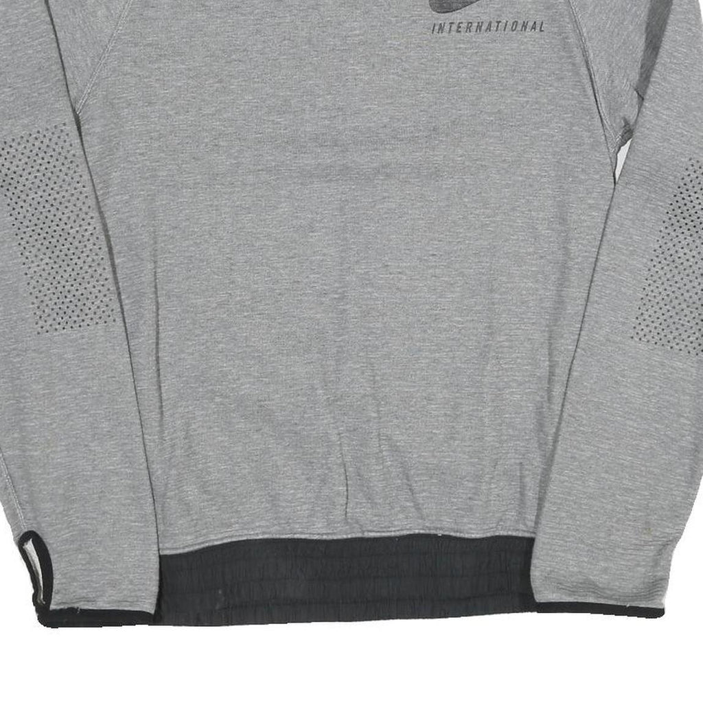 NIKE Mens Grey Cotton Blend Crew Neck Sweatshirt S Casual Sports Wear