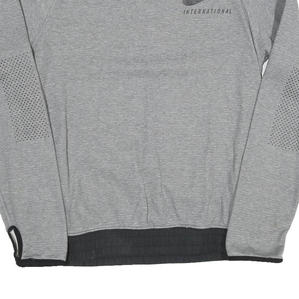 NIKE Mens Grey Cotton Blend Crew Neck Sweatshirt S Casual Sports Wear