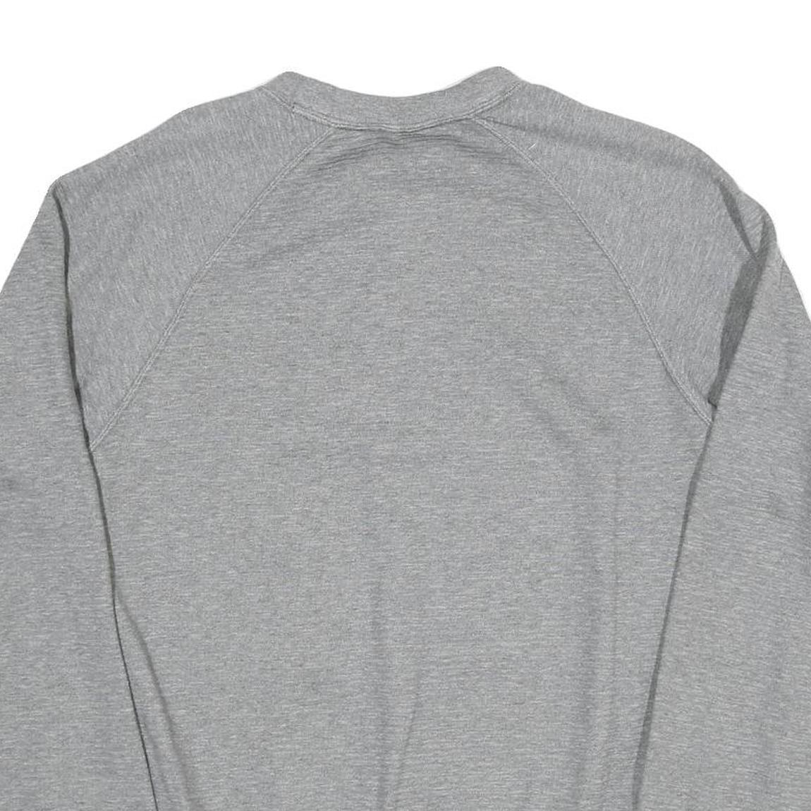 NIKE Mens Grey Cotton Blend Crew Neck Sweatshirt S Casual Sports Wear