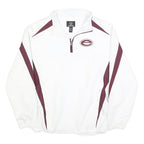 X GRAIN Mens White & Maroon Sweatshirt XL Pullover Zip Neck Sports Style