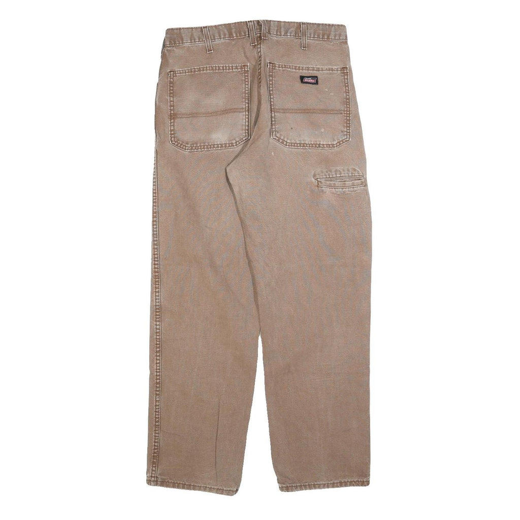 DICKIES Mens Jeans Beige Relaxed Straight Denim Rinse W32 L30 Workwear
