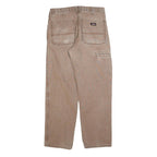 DICKIES Mens Jeans Beige Relaxed Straight Denim Rinse W32 L30 Workwear