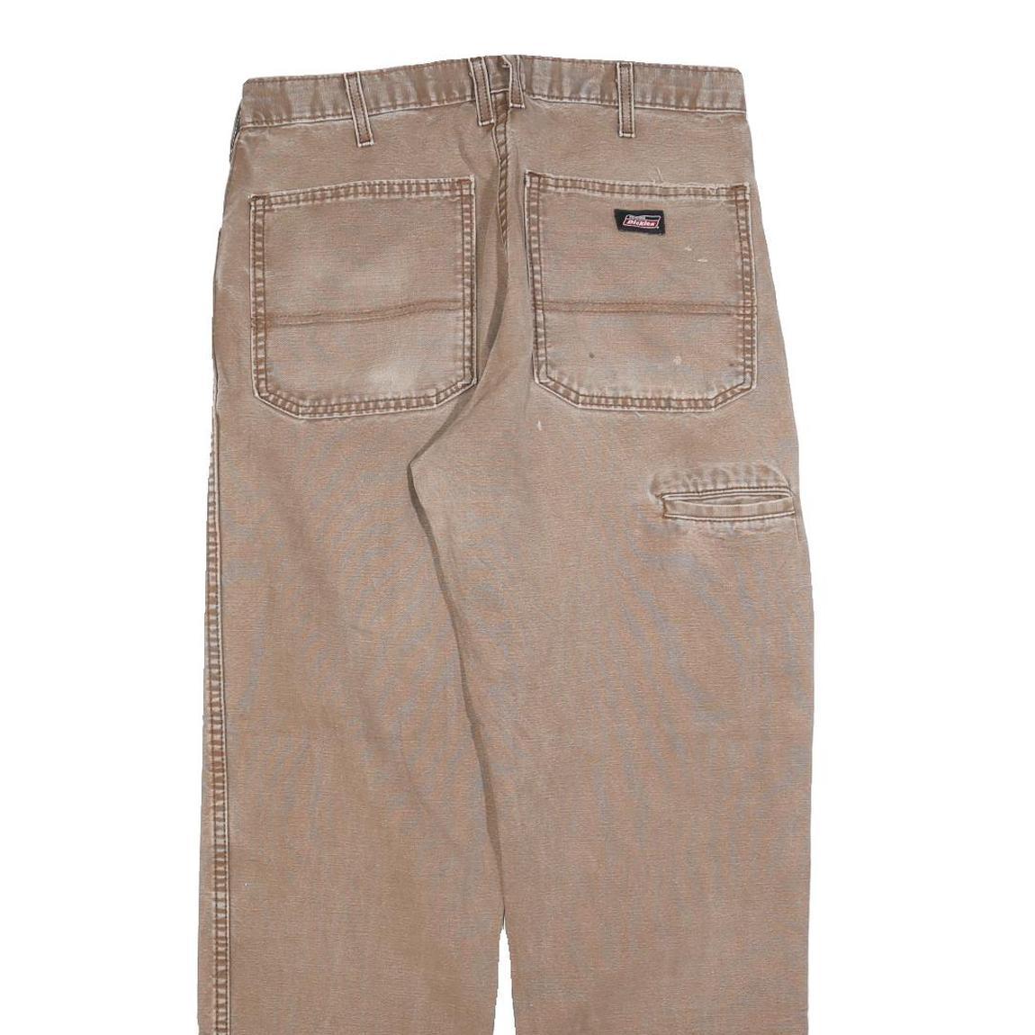 DICKIES Mens Jeans Beige Relaxed Straight Denim Rinse W32 L30 Workwear