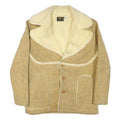 SWINGSTER Womens Beige Cream Shearling Jacket XL Cotton Blend Button Closure