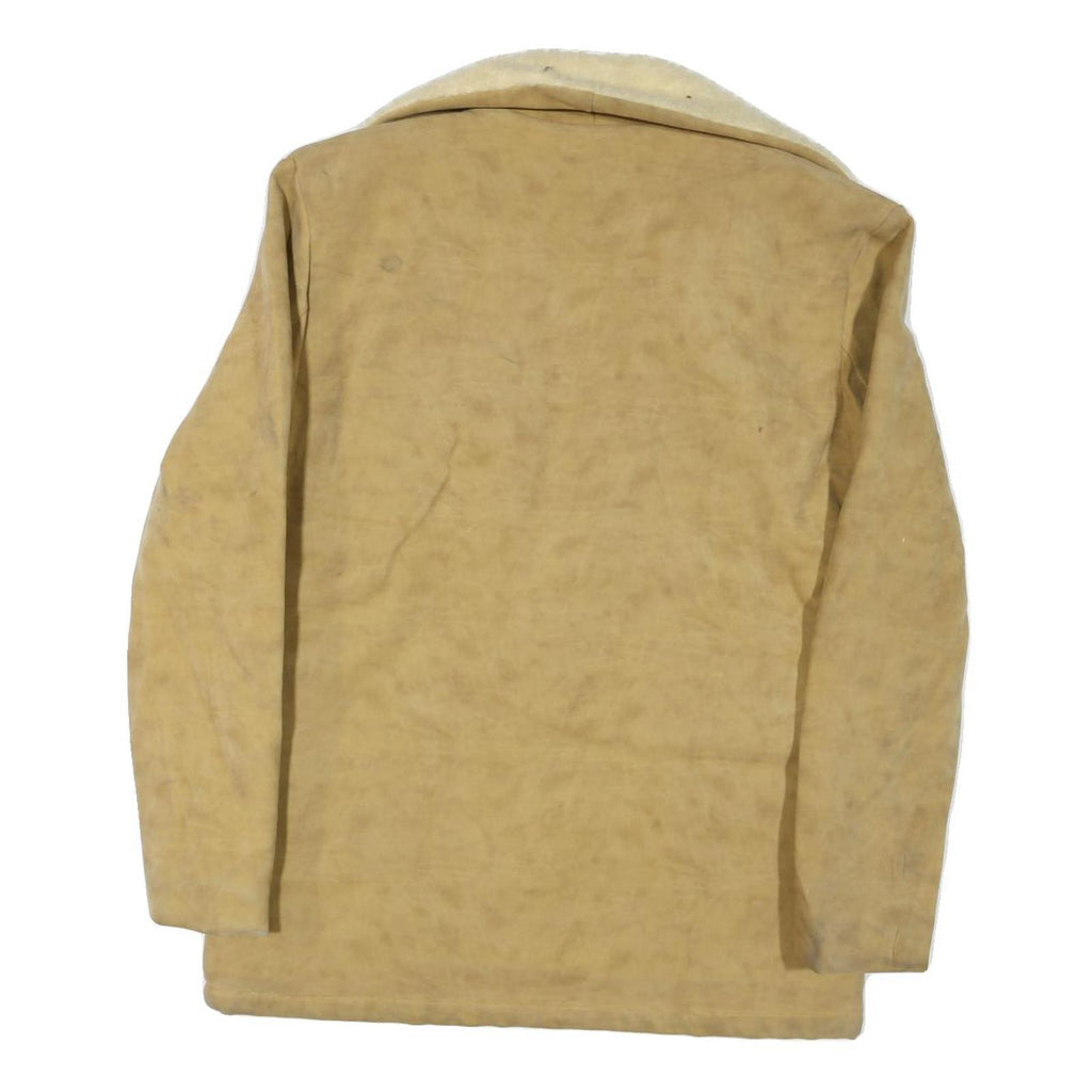 SWINGSTER Womens Beige Cream Shearling Jacket XL Cotton Blend Button Closure