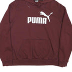 PUMA Womens Maroon Hoodie 3XL Cotton Blend Pullover Casual Sweatshirt