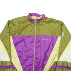 NIKE Womens Purple & Green Zip Nylon Sports Jacket M Colourblock Vintage