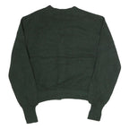 JANTZEN Womens Green Plain V-Neck Basic Knit M Button Up Jumper Polyester Blend