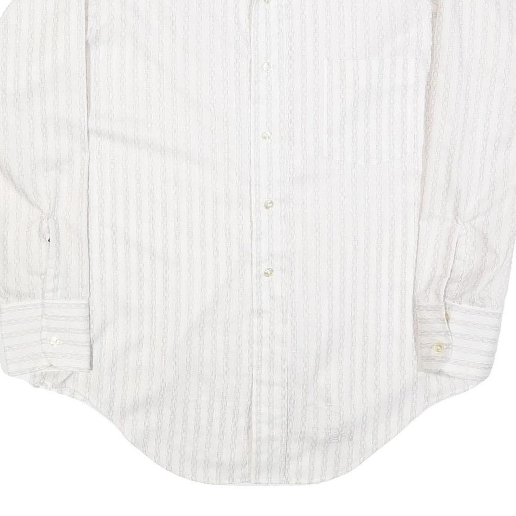 ARROW Mens White Shirt L Cotton Blend Classic Long Sleeve Button Collar